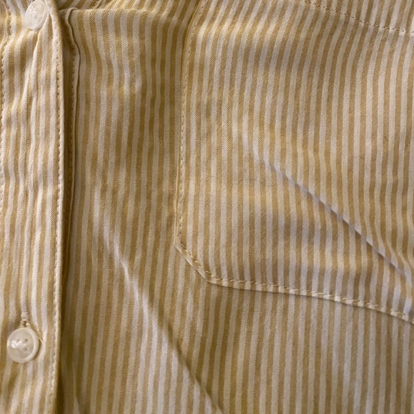 Carly Jean Los Angeles Beige Striped Button Down Shirt - Picture 2 of 3